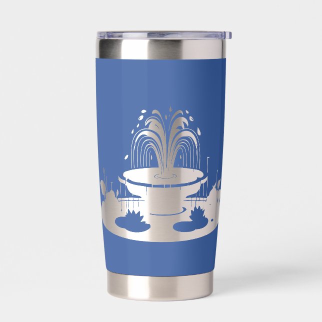 Gourde Isotherme Pop Art Blue Avec Fontaine Spatiale Négative (Gauche)