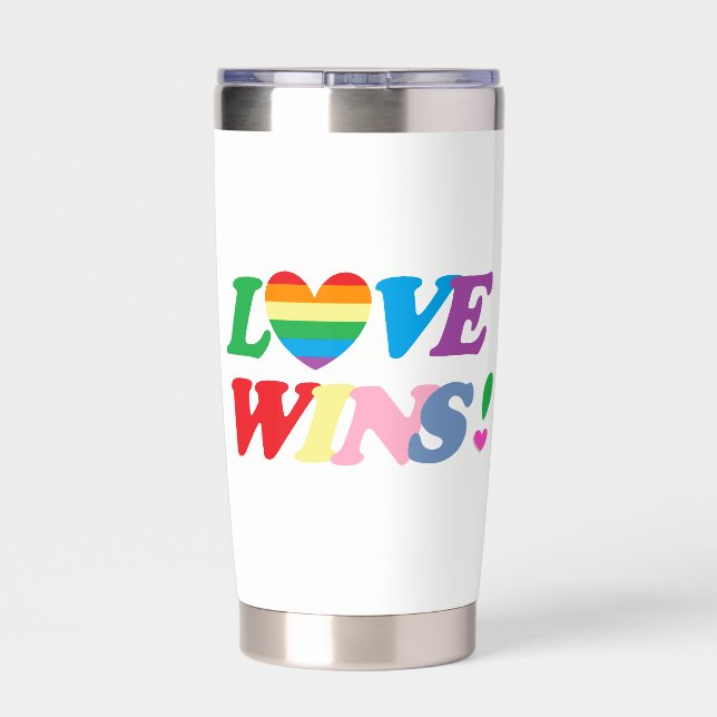 Gourde Isotherme Rainbow Love Wins LGBT (Couvercle)