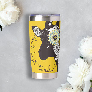 Gourde Isotherme Relax - Girafe drôle funky jaune