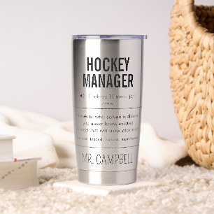 Gourde Isotherme Responsable de l'équipe de hockey personnalisé amu