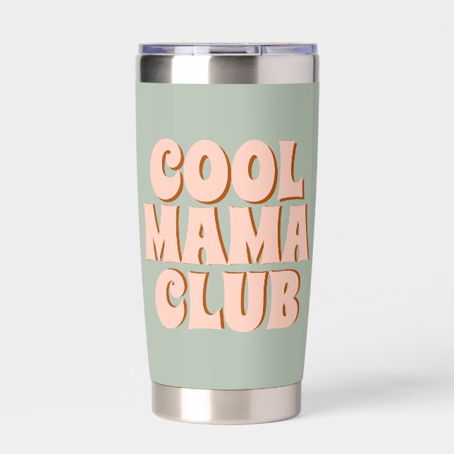 Gourde Isotherme Retro Mothers Day Mama club Cool Blue Pink (Extérieur)
