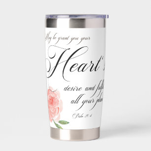 Gourde Isotherme Rose rose cœur désir 