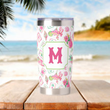 Rose & Vert Palm Beach Mahjong & Mixers Monogramme