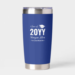 Gourde Isotherme Royal Blue Cadeau de remise de diplôme avec nom