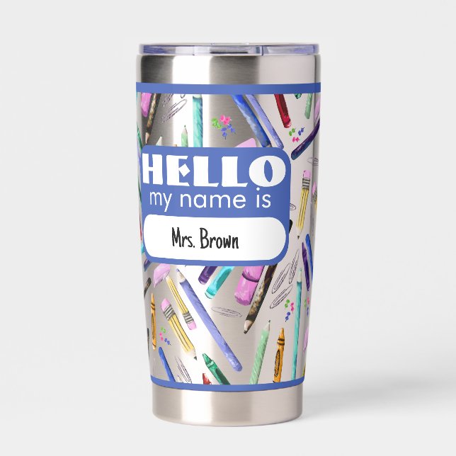 Gourde Isotherme School supplies pattern (Extérieur)