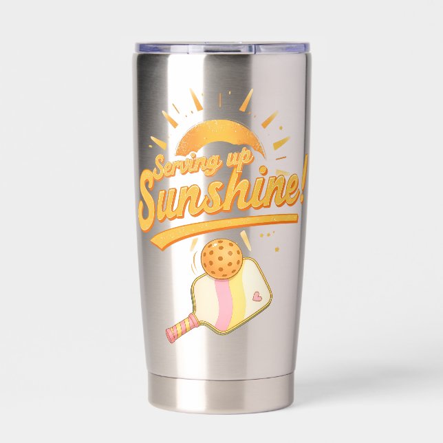 Gourde Isotherme Serving Up Sunshine - Sunny Pastel Pickleball Life (Extérieur)