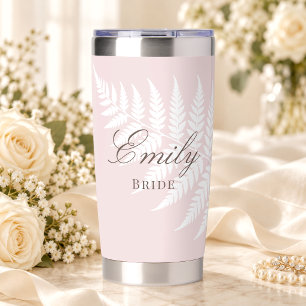 Gourde Isotherme Simplement Élégant Mariée Rose Pâle Fern Blanc