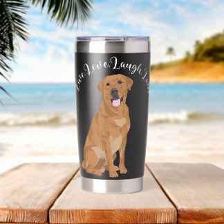 Gourde Isotherme Slogan Drôle Vivant Labrador Doré Jaune