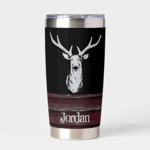 Gourde Isotherme Stade Rustique de chasse au cerf Buck Antlers Nom