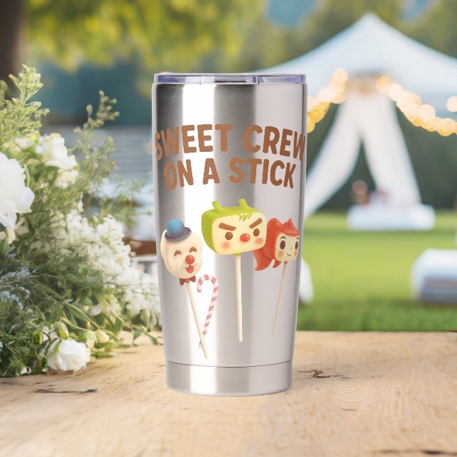 Gourde Isotherme Sweet Crew: Character Cake Pops on a Stick (Mariage (pivotée))