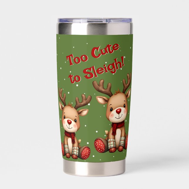 Gourde Isotherme Sweet Reindeer Pair in Holiday Snowfall (Extérieur)
