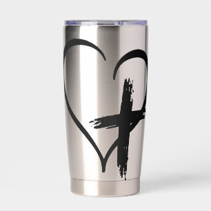 Gourde Isotherme Symbole coeur croisé