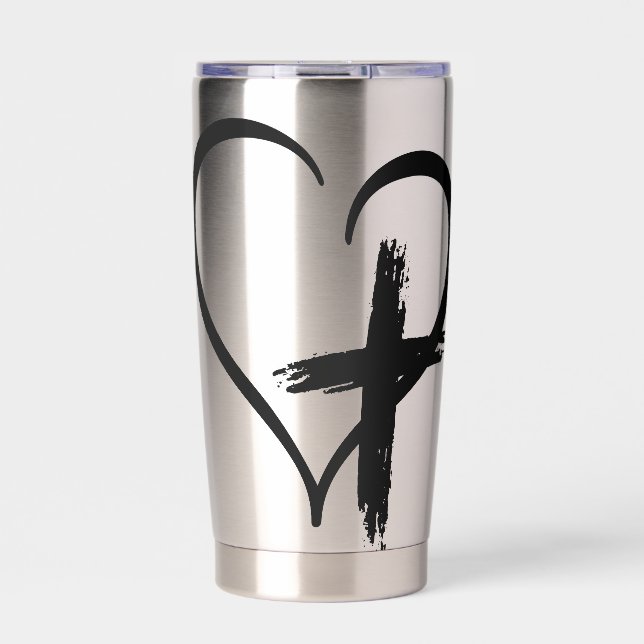 Gourde Isotherme Symbole coeur croisé (Extérieur)