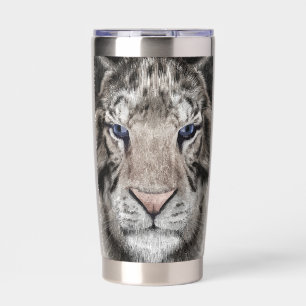 Gourde Isotherme Tête de Tigre Blanc Esthétique Faunique