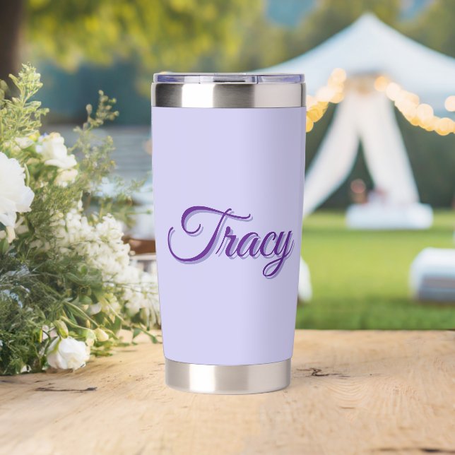 Gourde Isotherme Tracy Fille Nom En Violet, (Mariage (pivotée))