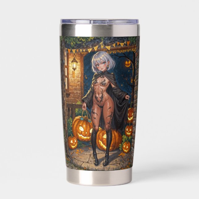 Gourde Isotherme Trick ou le traitement, Brave Halloween Costume Gi (Couvercle)