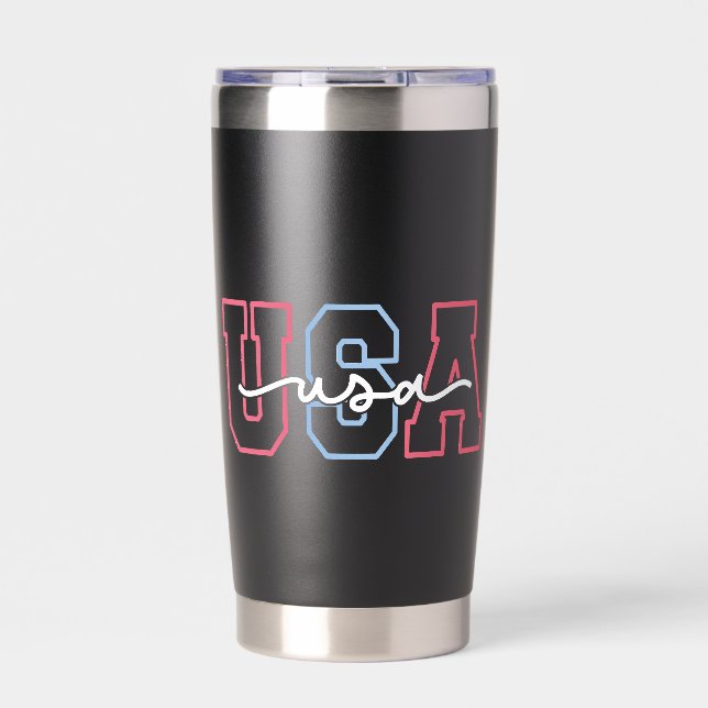 Gourde Isotherme USA Text 4th Of July Design-62118 (Extérieur)