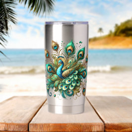 Gourde Isotherme Vibrant Peacock Feather  Mug