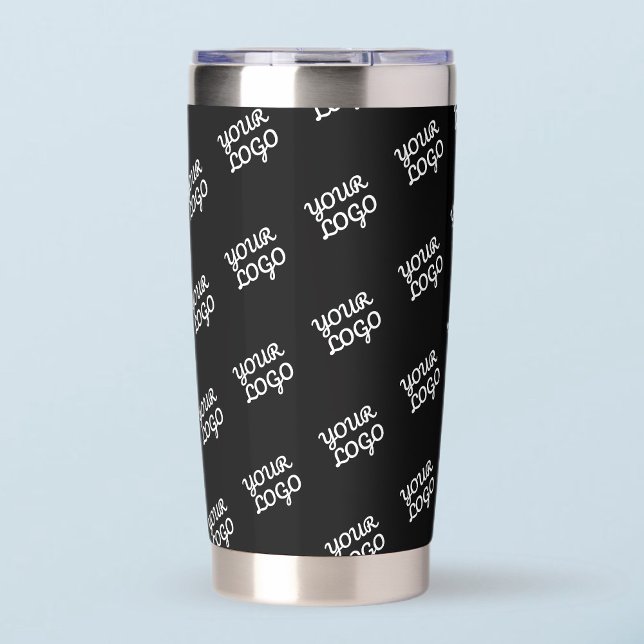 Gourde Isotherme Votre logo ici Motif Carrelé noir (Créateur téléchargé)