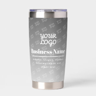 Gourde Isotherme Votre logo ici Motif Gris & Blanc