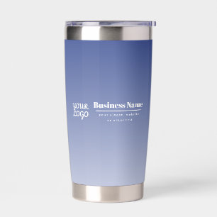 Gourde Isotherme Votre nom d'entreprise et logo   Bleu et blanc mod