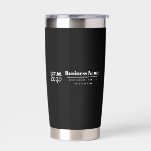 Gourde Isotherme Votre nom d'entreprise et logo Noir et blanc