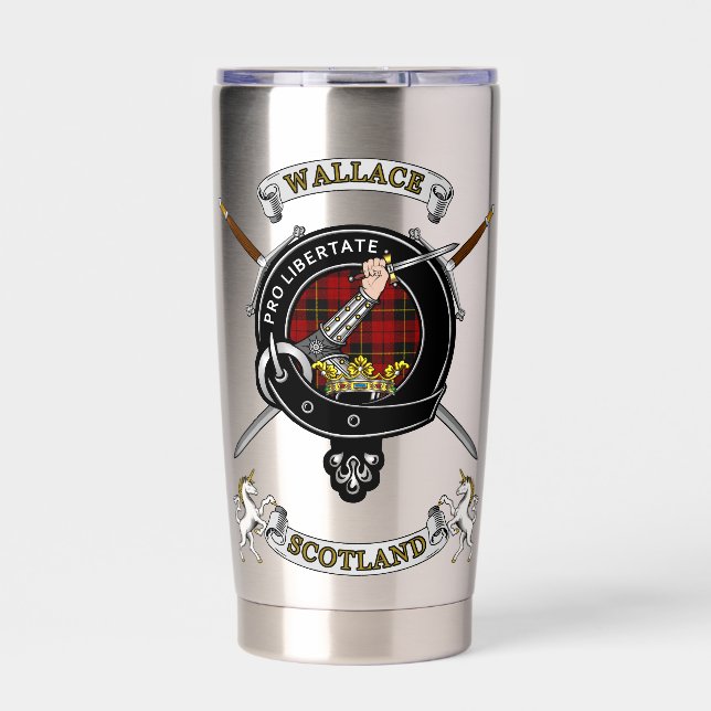 Gourde Isotherme Wallace Clan Badge Tartan & Swords (Extérieur)