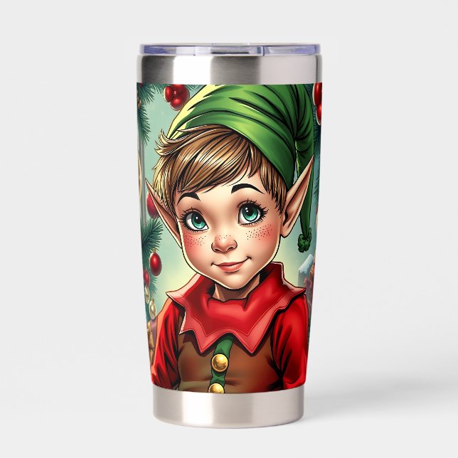 Gourde Isotherme Whimsical Cartoon Elf | Christmas   (Extérieur)