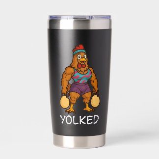 Gourde Isotherme Yolked Hen – Funny Strong Chicken Kettlebell Gym