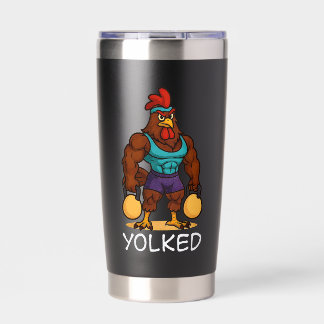 Gourde Isotherme Yolked Rooster – Funny Strong Chicken Kettlebell