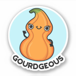 Gourdgeous Funny Gourd Veggie Pun Aufkleber