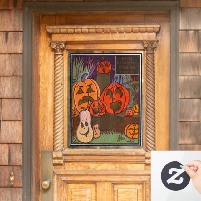 Gourds Halloween Fensteraufkleber (Haustür)