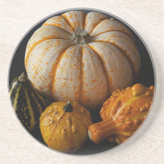 Gourds & Pumpkin Vignette Getränkeuntersetzer (Vorne)