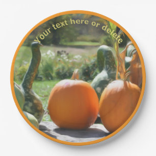 Gourds und Pumpkins Fall Art Personalisiertes Part Pappteller