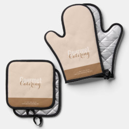 Gourmet-Catering Ofenhandschuh & Topflappen-Set