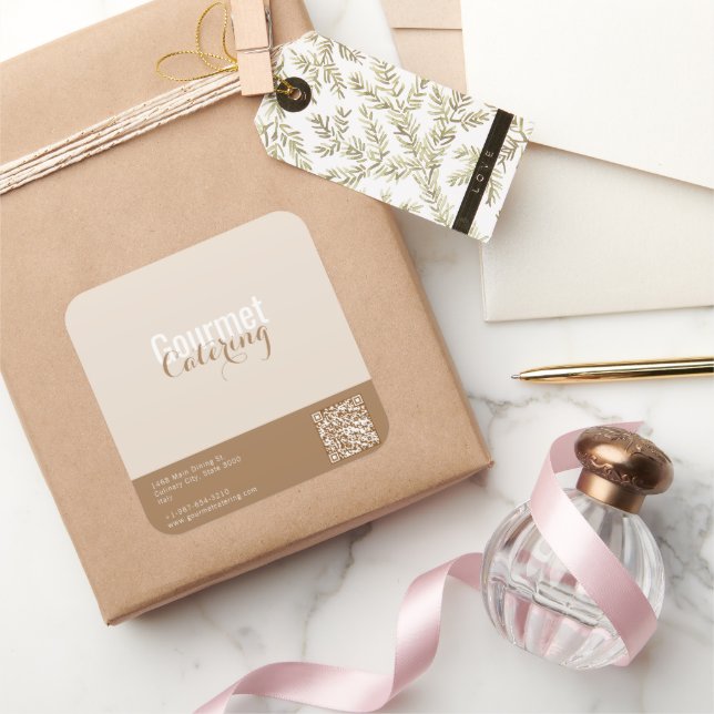 Gourmet-Catering Quadratischer Aufkleber (Schenken)