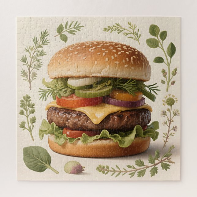 Gourmet-Cheeseburger-Illustration (Vertikal)
