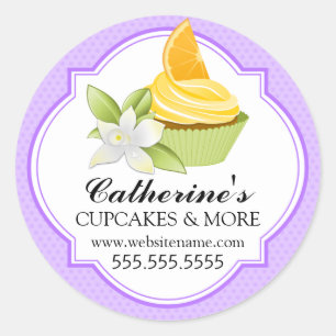 Gourmet Cupcake Lilac Bäckerei Box Siegel Runder Aufkleber