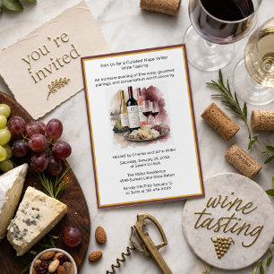 Gourmet-Essen und Feinwein-Verkostungsparty Einladung