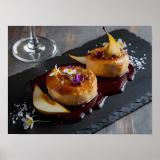 Gourmet Foie Gras mit Roter Weinrebe Poster