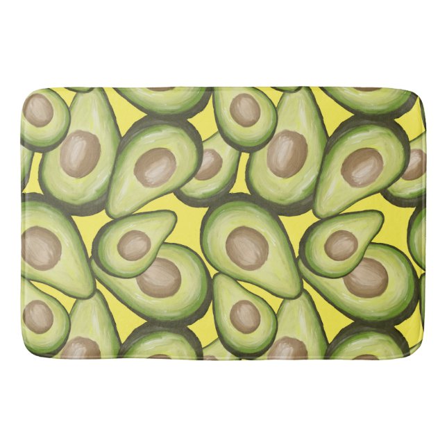Gourmet Fresh Cut Vegan Avocado Muster Badematte (Vorderseite)