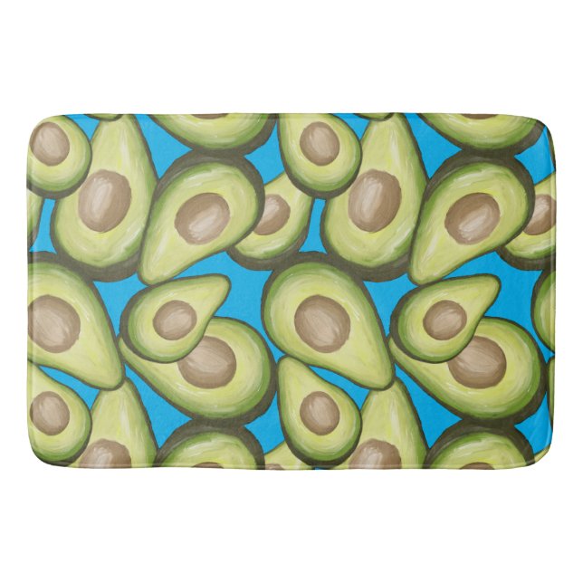 Gourmet Fresh Cut Vegan Avocado Muster Badematte (Vorderseite)