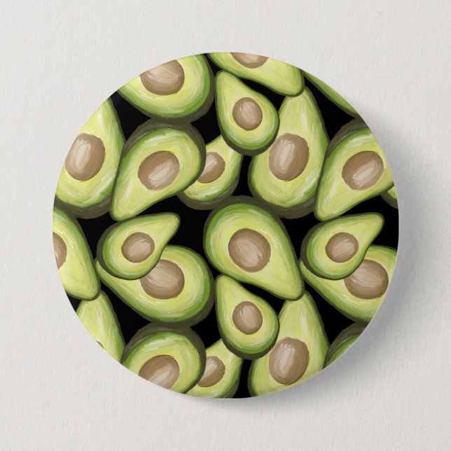 Gourmet Fresh Cut Vegan Avocado Muster Button (Vorderseite)
