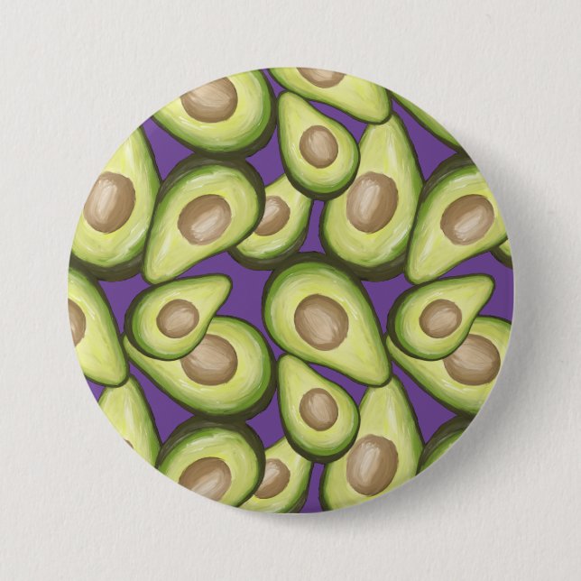 Gourmet Fresh Cut Vegan Avocado Muster Button (Vorderseite)