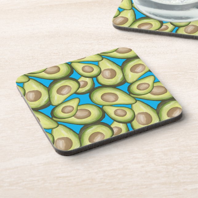 Gourmet Fresh Cut Vegan Avocado Muster Getränkeuntersetzer (Linke Seite)