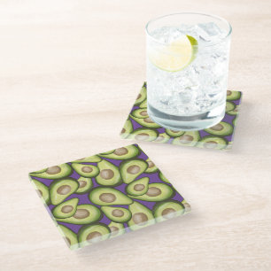 Gourmet Fresh Cut Vegan Avocado Muster Glasuntersetzer