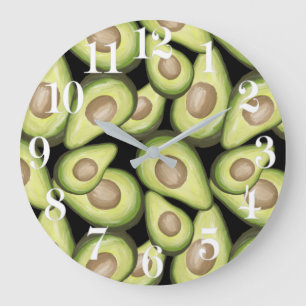 Gourmet Fresh Cut Vegan Avocado Muster Große Wanduhr