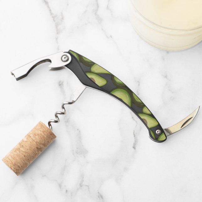 Gourmet Fresh Cut Vegan Avocado Muster Kellnermesser (Vorderseite)