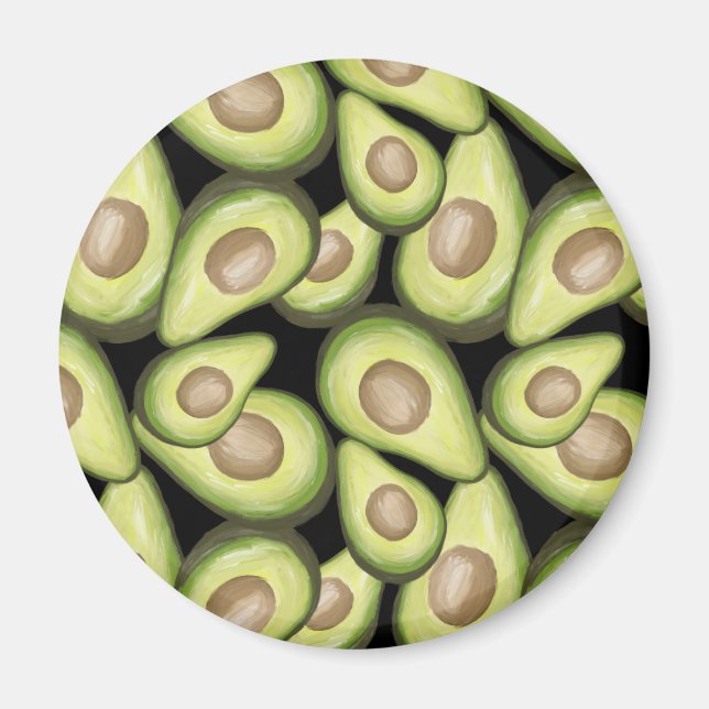 Gourmet Fresh Cut Vegan Avocado Muster Magnet (Vorne)