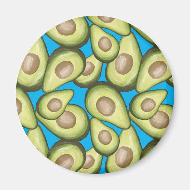 Gourmet Fresh Cut Vegan Avocado Muster Magnet (Vorne)